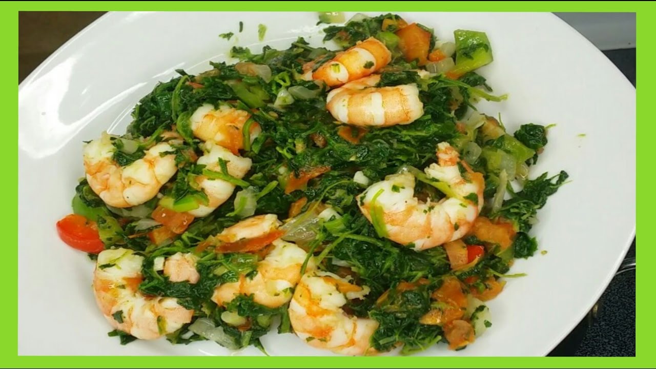 Recette: Épinards sauté aux crevettes 👌 👍
