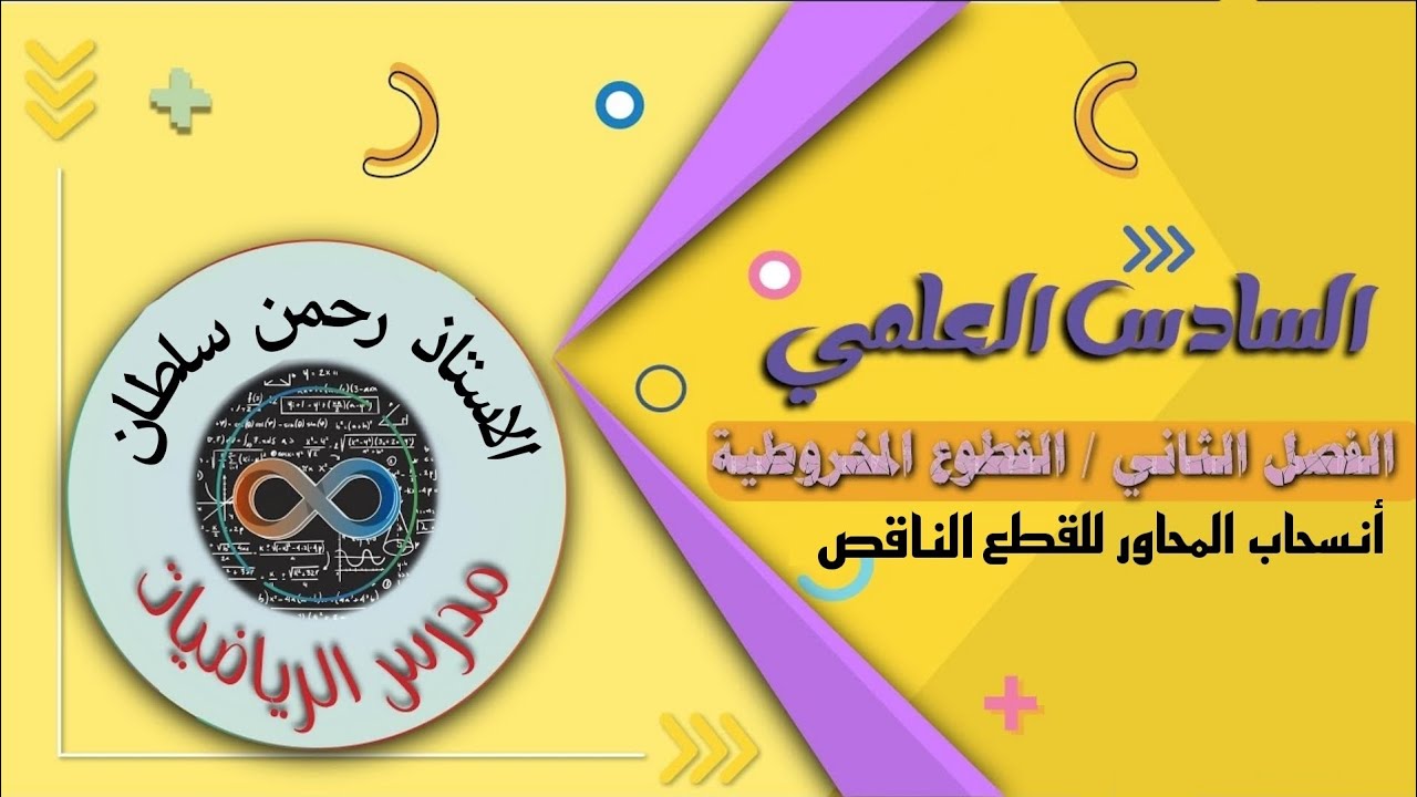 رياضيات السادس العلمي-الفصل الثاني (القطوع المخروطية)(أنسحاب المحاور للقطع الناقص ) أ _رحمن سلطان