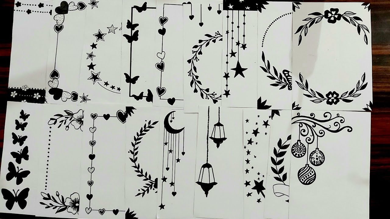 Black Border Designs Compilation || Easy Project Designs ||