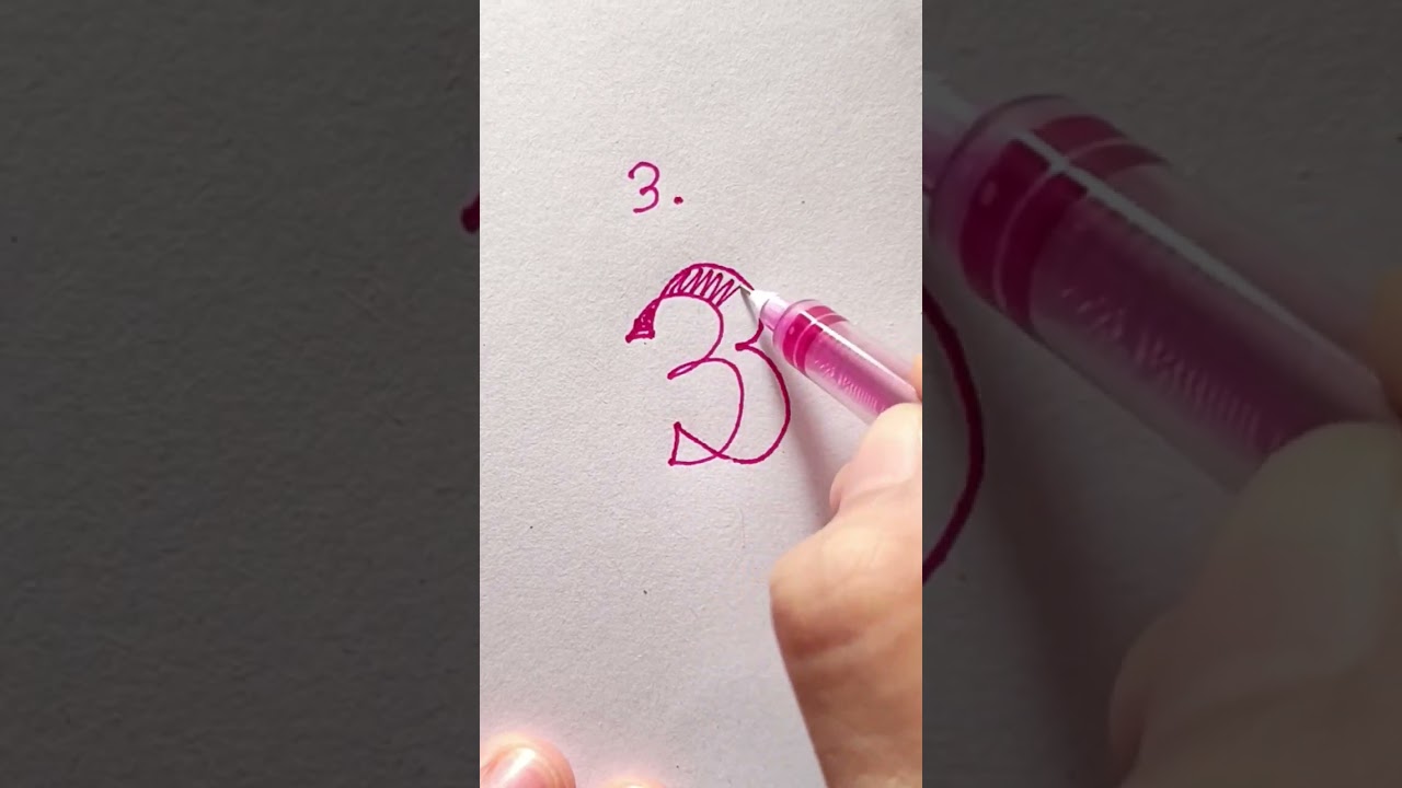 number three #lettering #art #shortsvideo
