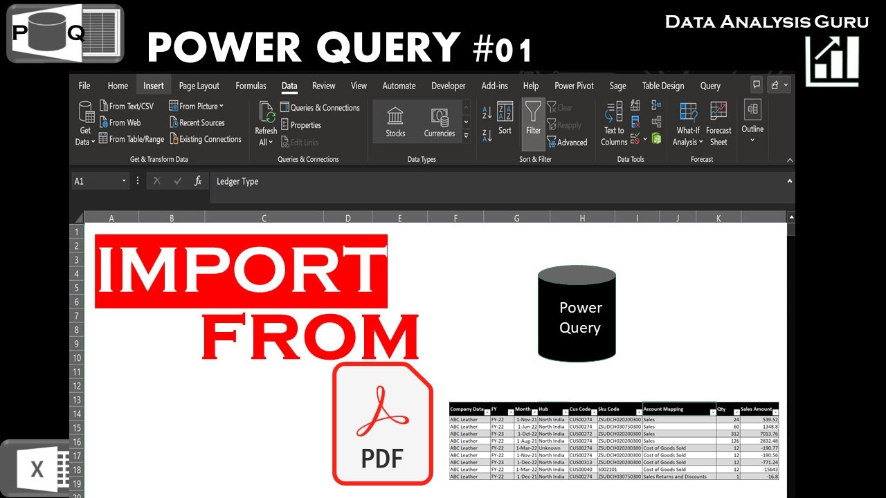 PDF convert in Excel through Power Query. Data cleaning, mining and transform in Power Query