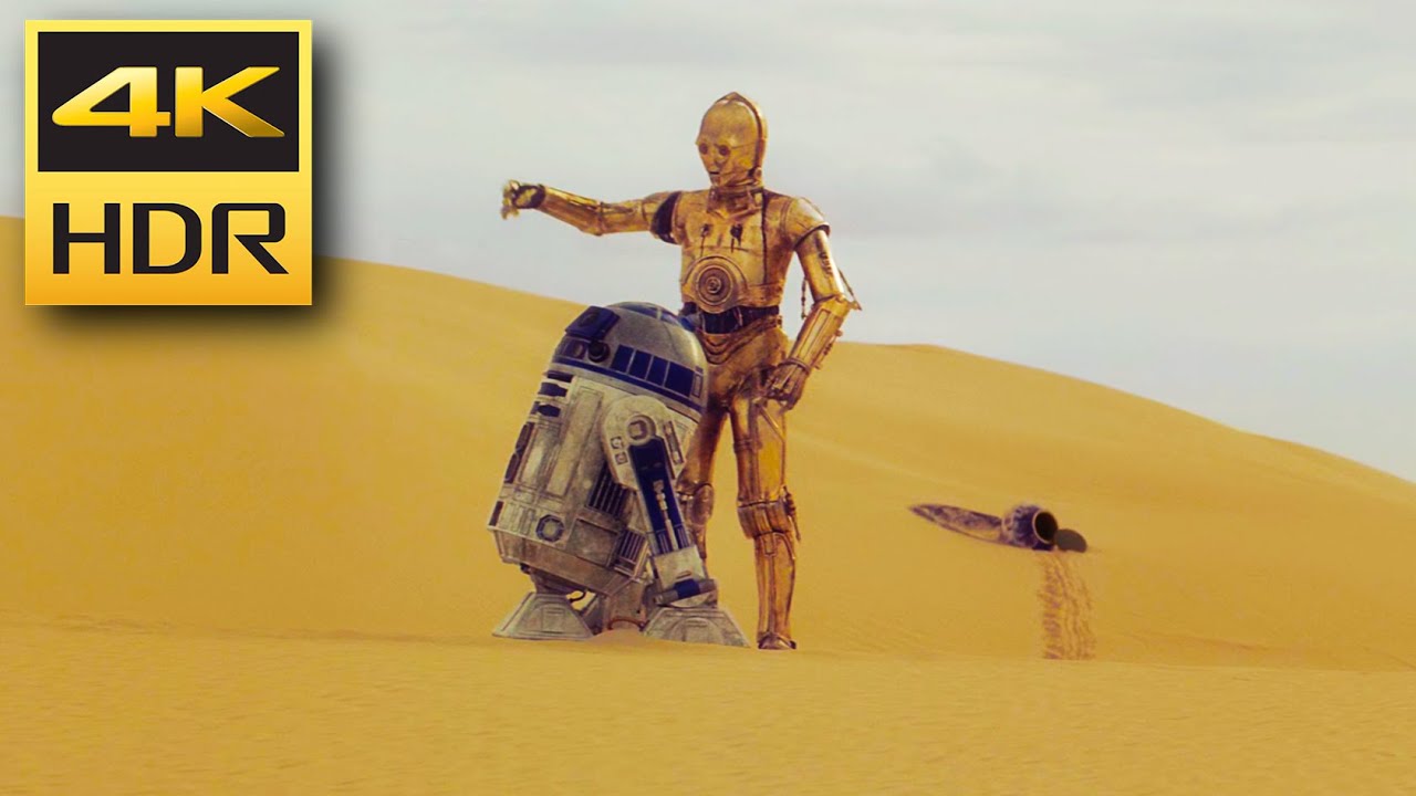 4K HDR &bull; C3PO and R2D2 lost in Tatooine (Star Wars Episode IV)