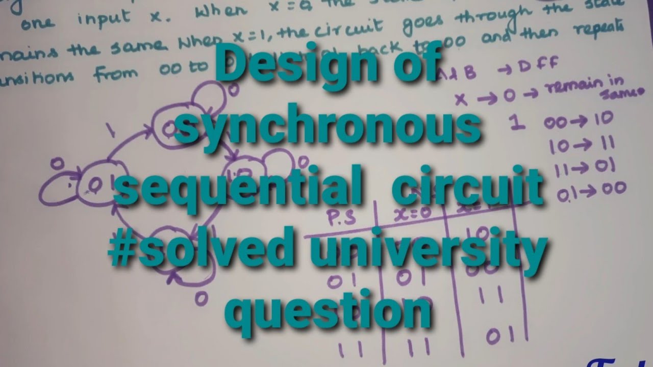 Design of synchronous sequential circuit# solved university question#cs3351#ee3302