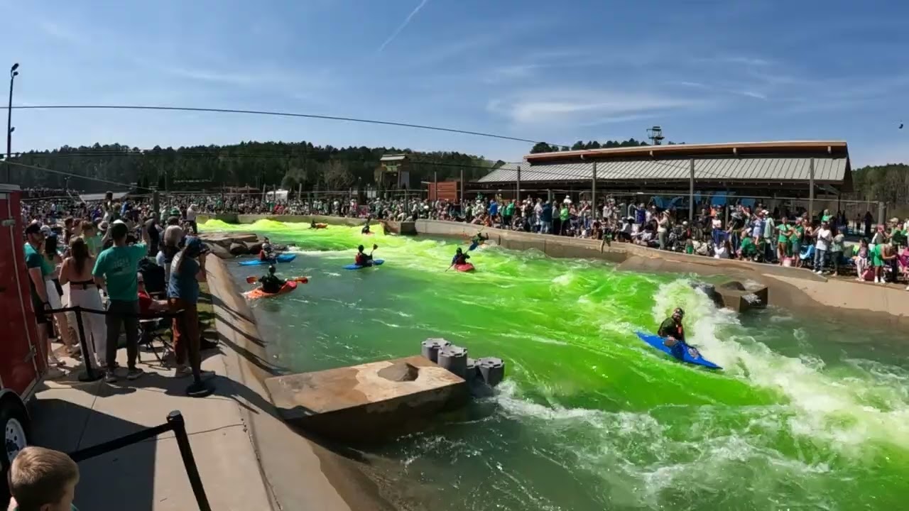 St. Patrick’s Day Adventure! River Turns Green at the Whitewater Center ☘️