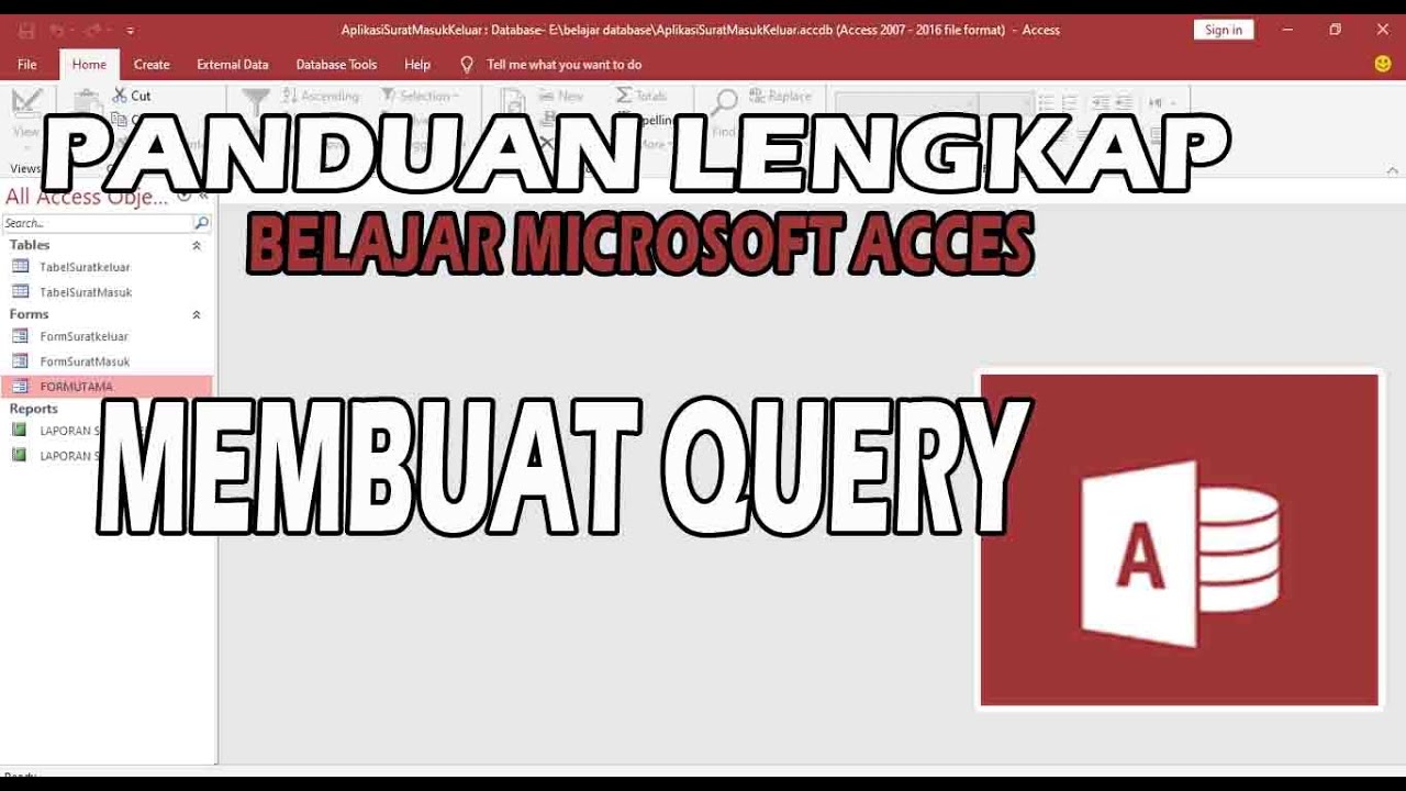 Belajar Membuat Query Pada  Microsoft Access