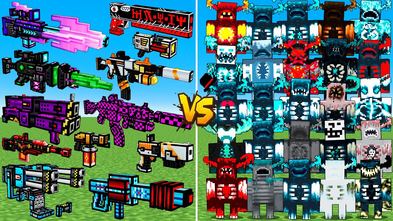 What TaCZ Cyber Gun 3D Can Defeat The Most Warden and Sculk Family in Minecraft?