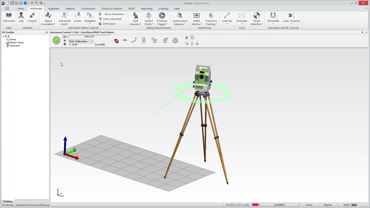 Total Station Toolbar Controls