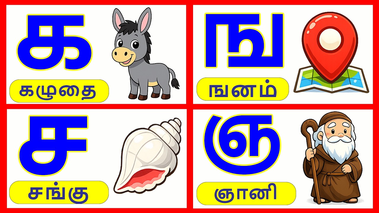 உயிர்மெய் எழுத்துக்கள் Uyirmei eluthukkal/Tamil Alphabets for kids/ka nga cha na   @Khoshiofficial ​