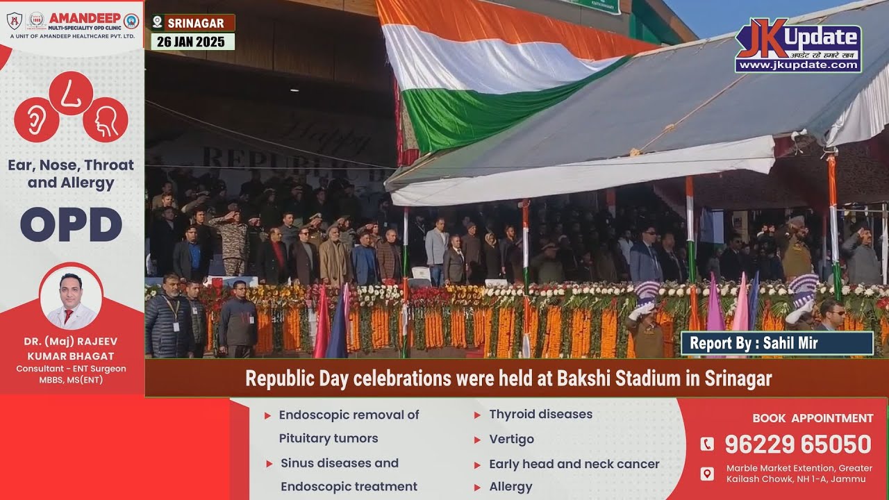 Republic Day celebrations were held at Bakshi Stadium in Srinagar