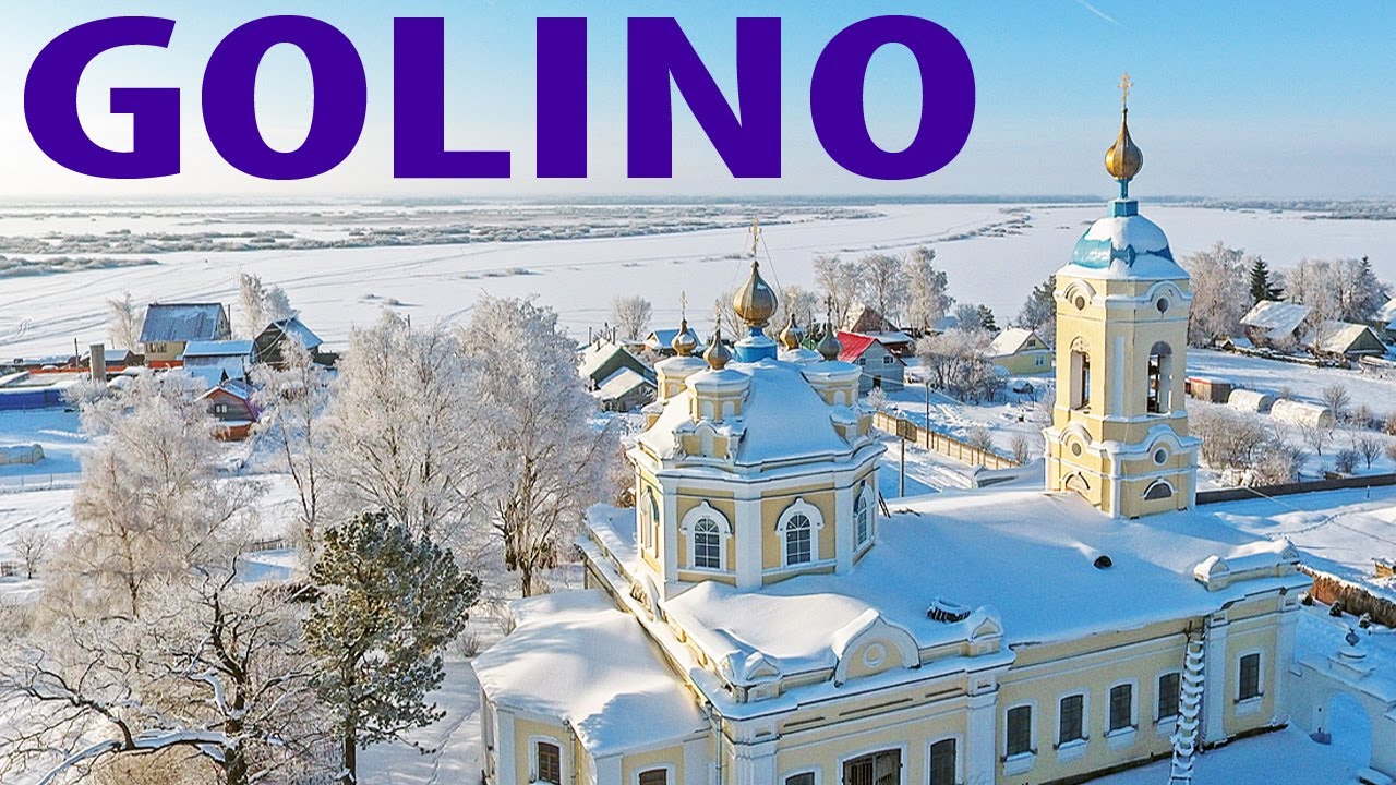 Wieś Golino, widok z lotu ptaka - rejon Szymskiego, obw&oacute;d nowogrodzki