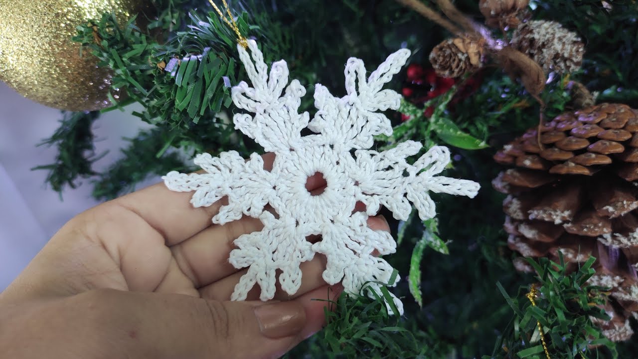 Fácil!! 🙌COPOS DE NIEVE TEJIDOS A CROCHET🎄☃️| ADORNO DE NAVIDAD | FÁCIL Y RÁPIDO #3
