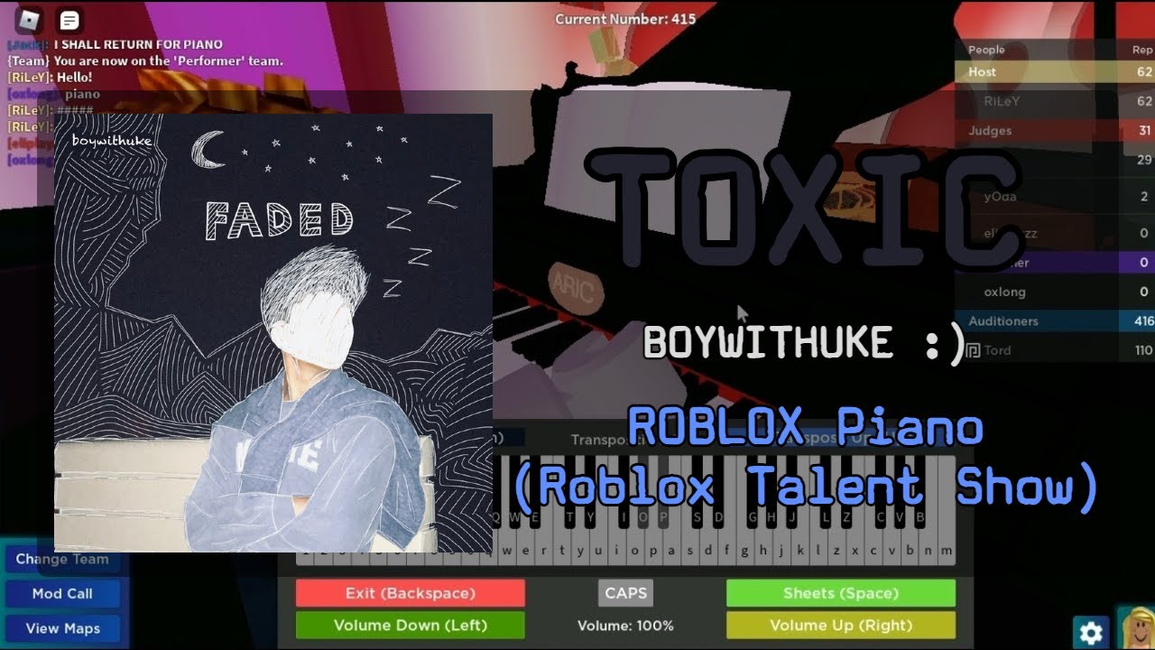 Toxic - BoyWithUke | Roblox Got Talent (ROBLOX Piano Cover)