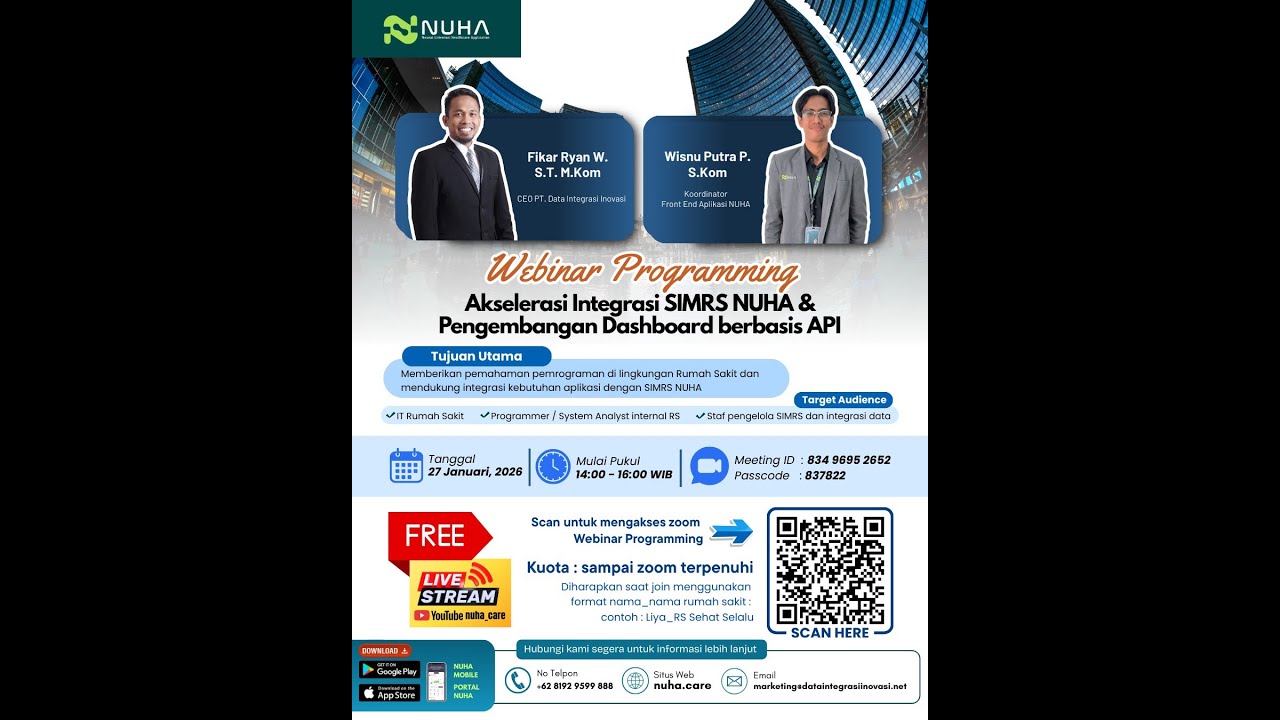Webinar Programming : Akselerasi Integrasi SIMRS NUHA & Pengembangan Dashboard Berbasis API