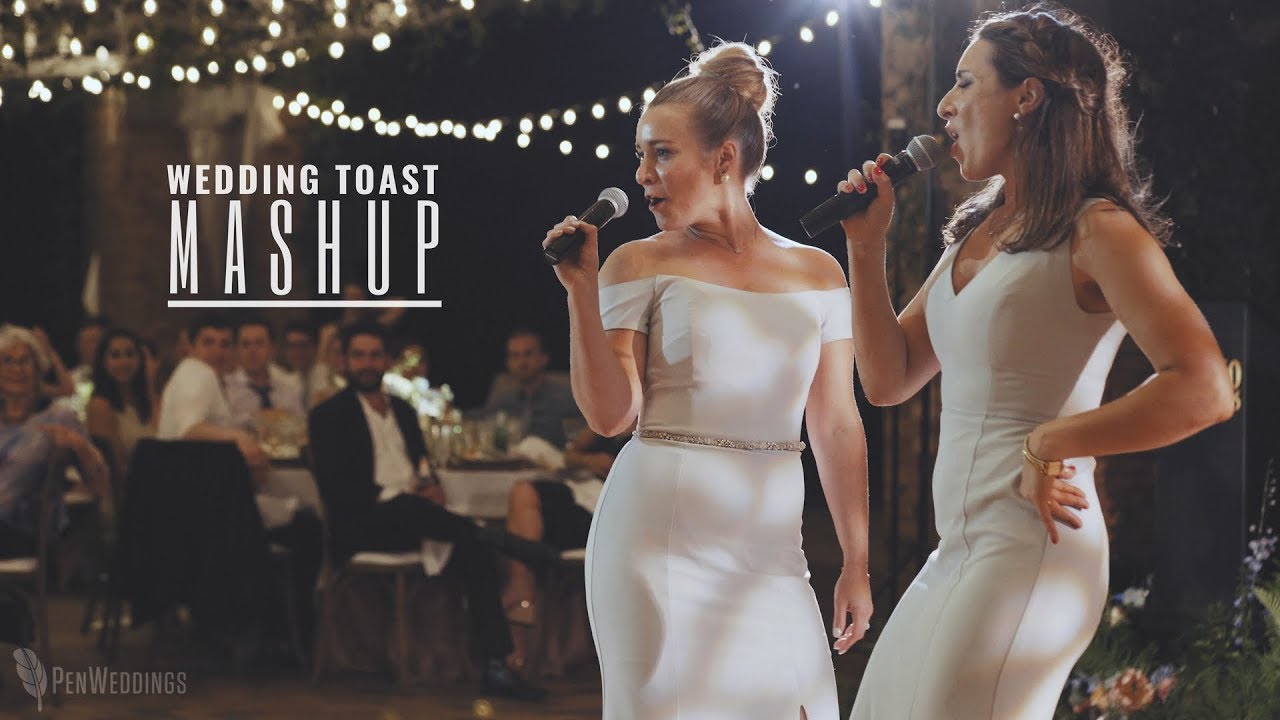 Best wedding toast EVER!!  Bride's sisters rock mashup speech at Chicago wedding