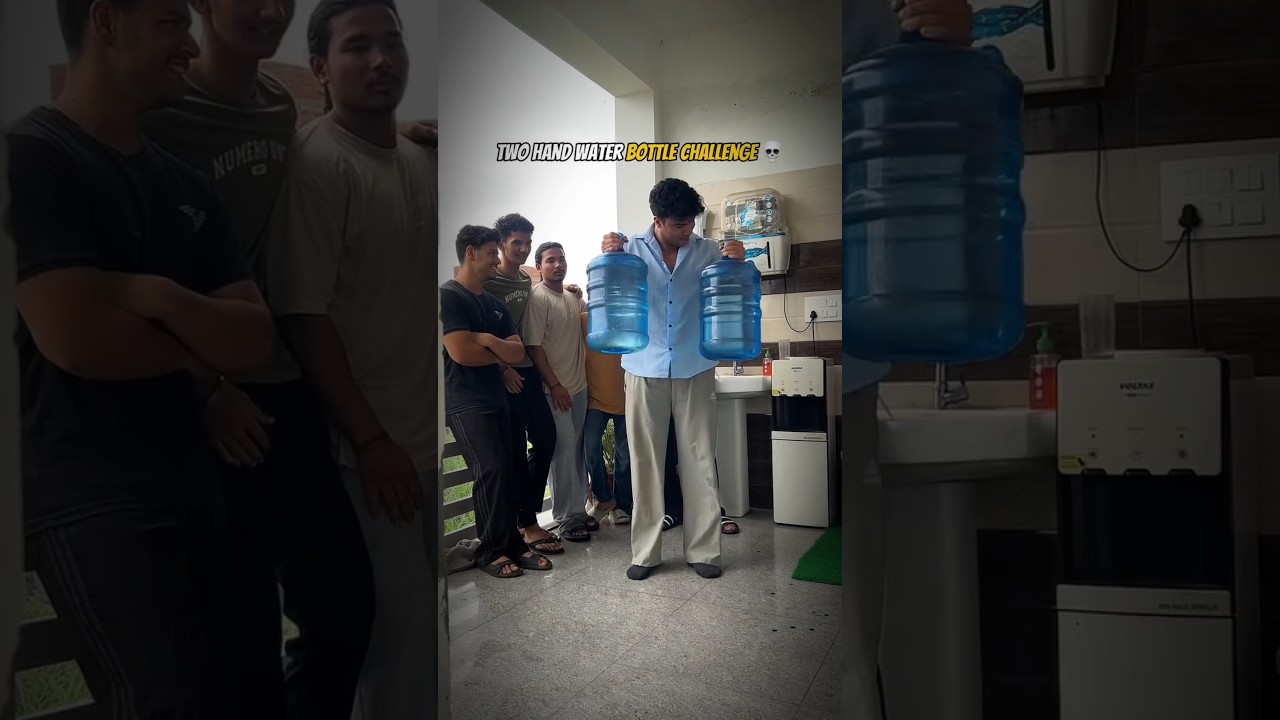 20 Liter Water Bottle Challenge Two Hands And Holding|  Challenge 2 Bottles ✅ #bottle #challenge