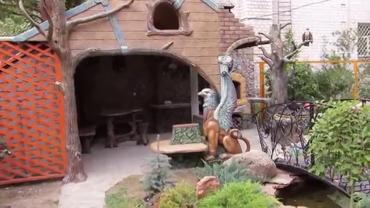 Барбекю и беседка. Сказка из бетона. Barbecue and gazebo. Tale of concrete.