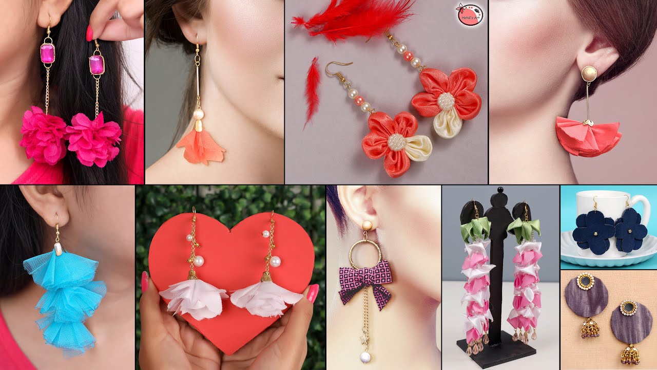 Old Clothes Earrings!!.. Girls Look Trendy | DIY Long Earrings | Party Wear & Daily Wear