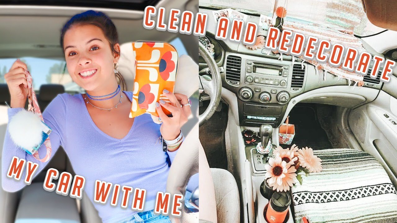 Decorate and reorganize my car with me!! (cute car transformation!)
