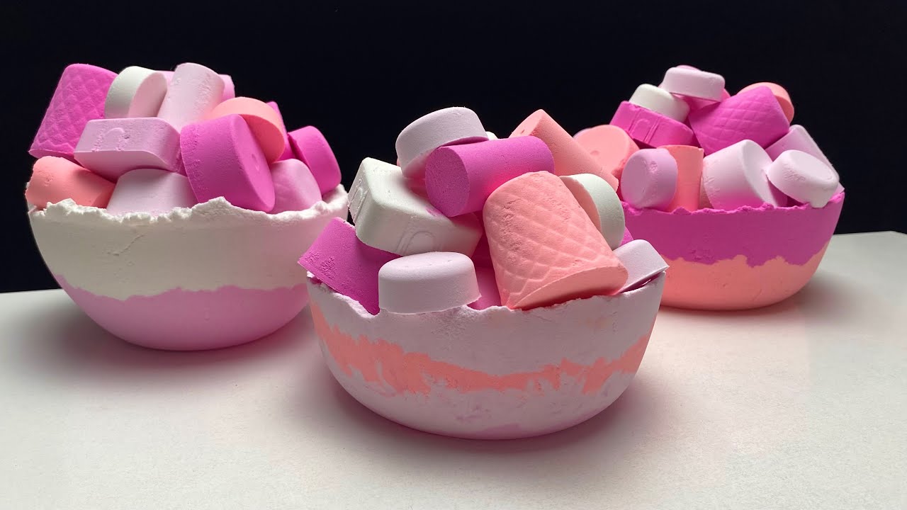 ASMR baking soda | Crunchy bowls with molds
