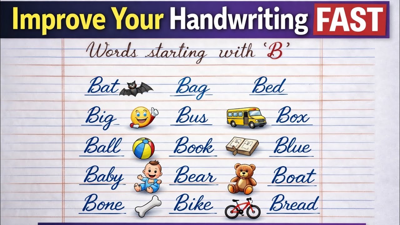 15 Beautiful Cursive Words Starting With B | Improve Handwriting FAST #handwriting #cursive #letter