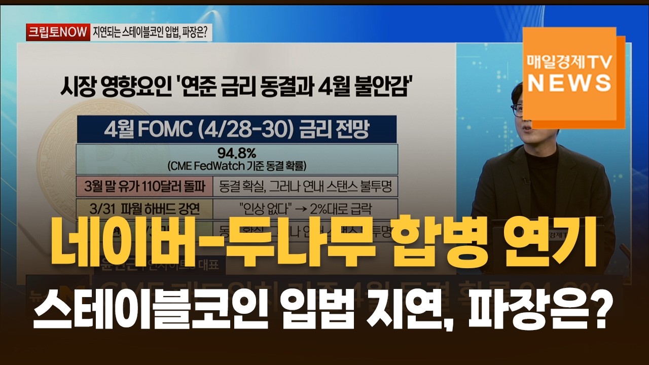 [크립토NOW] 네이버-두나무 합병 연기&middot;지연되는 스테이블코인 입법, 파장은? / 윤현근 / 인사이트3 대표