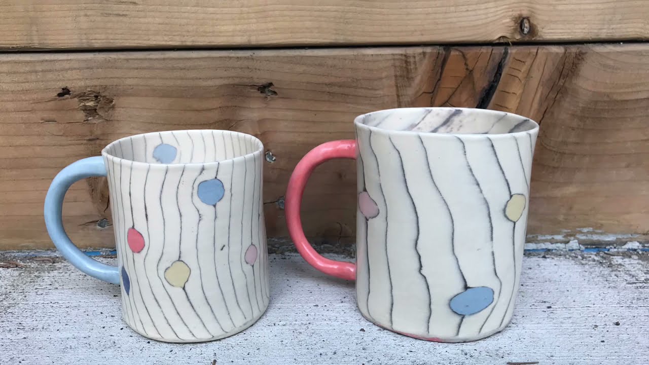 How to make nerikomi ceramic mugs at home NO POTTERY WHEEL NEEDED