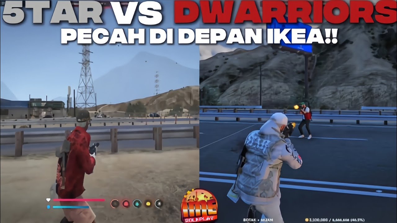 DWARRIORS VS 5TAR - PECAH DI DEPAN IKEA!! | #dwarriors #5tar #imeroleplay #imerp #gta #roleplay