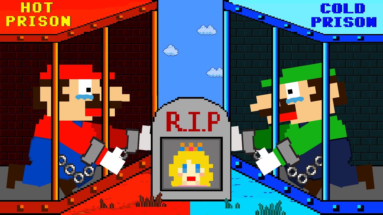 Mario and Luigi R.I.P Peach in Prison Hot vs Cold Challenge...Please Come Back! | Game Animation