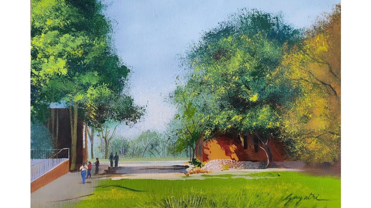 Landscape Painting using Acrylic Paints
