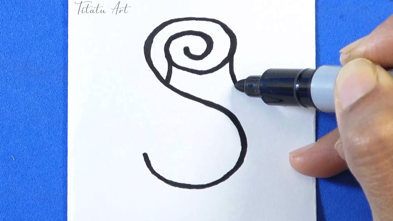 How to Draw a Rose from Letter S | Drawing For Beginners
