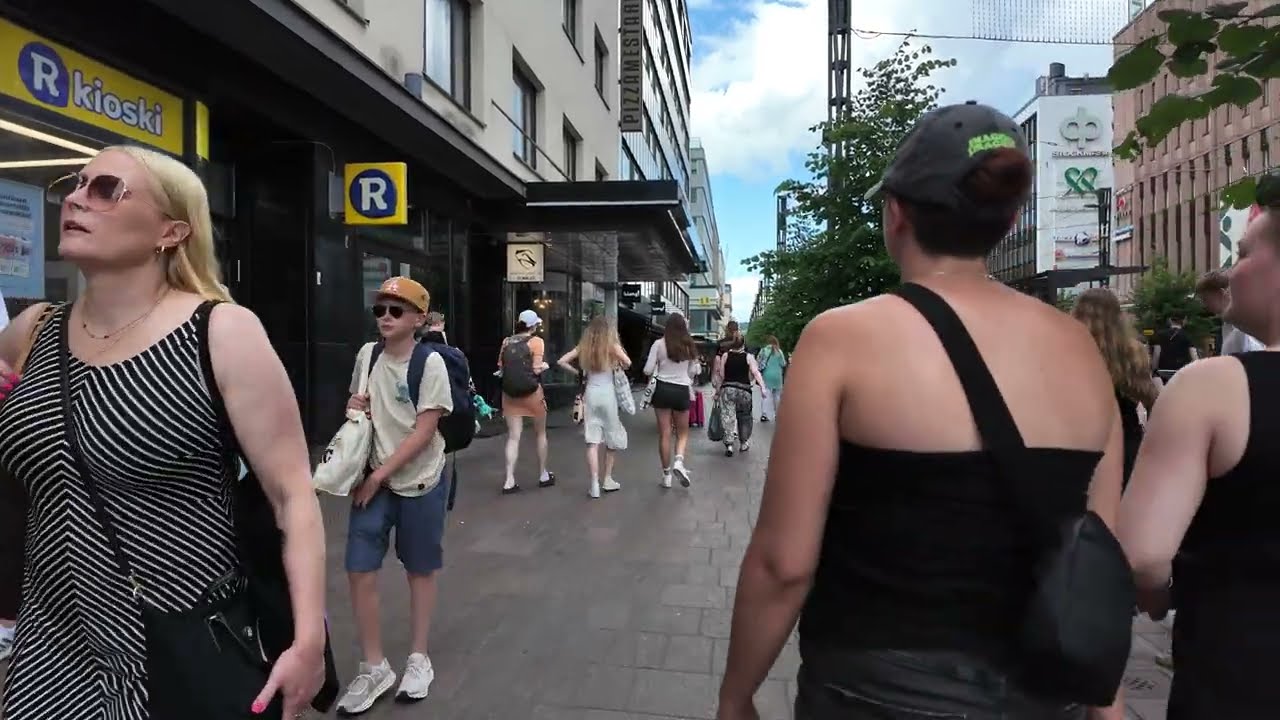 Summer Tampere Walking Tour 🇫🇮 | Night Walk in the City Center | Finland 2025 | 4K Binaural