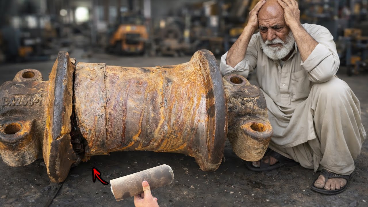 Severely Broken Heavy Crane Chain Roller Repairing – Genuine Mechanical Work | Complete Process