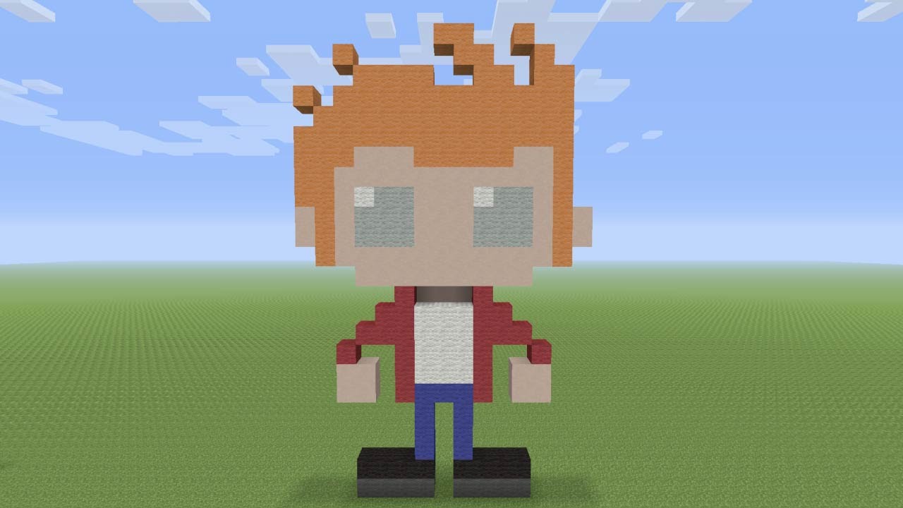 Minecraft Pixel Art - Philip J Fry From Futurama
