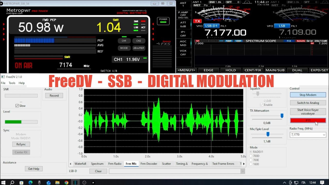 FreeDV - SSB  DIGITAL MODULATION (software per la trasmissione di fonia digitale in banda laterale)