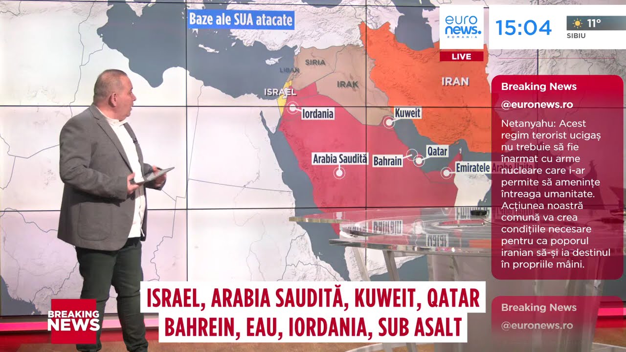 SUA și Israel bombardează Iranul; Teheranul ripostează asupra bazelor militare americane