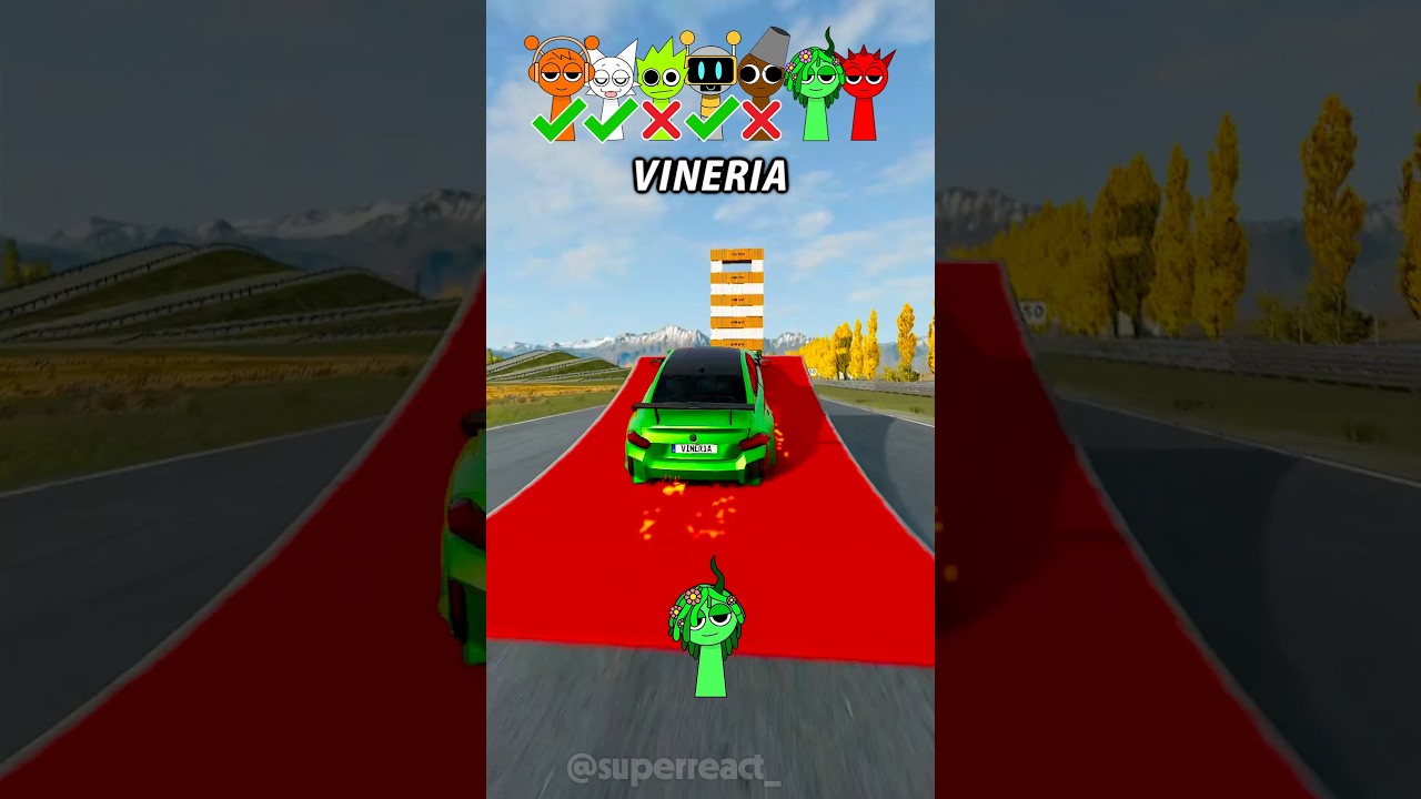 Sprunki Super Car Jump Challenge For Oren , Wenda , Raddy and Friends #shorts #trend #sprunki