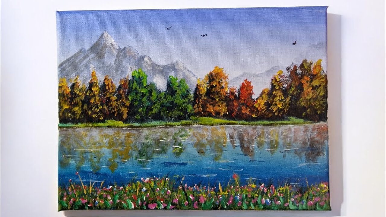 Autumn Lake Reflection – Acrylic Painting Tutorial (Step by Step) | Easy Landscape