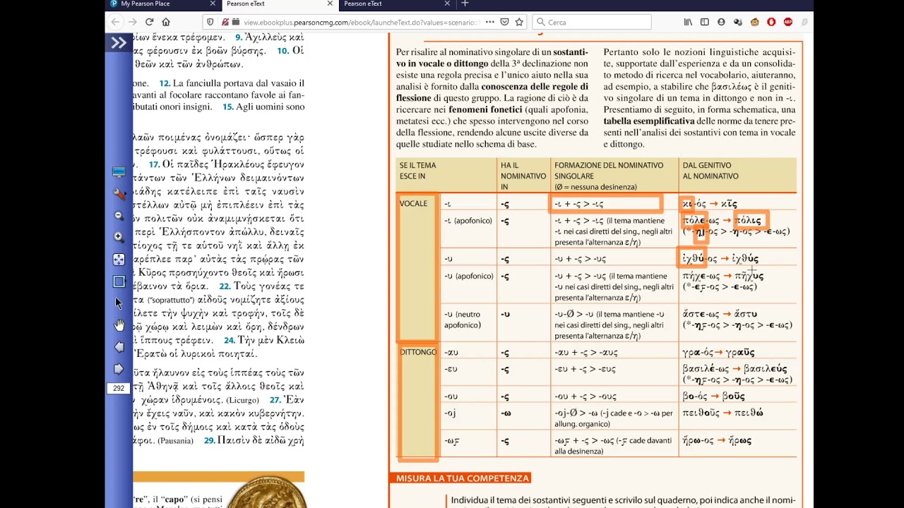 Greco - Terza declinazione temi in dittongo e Predicativi