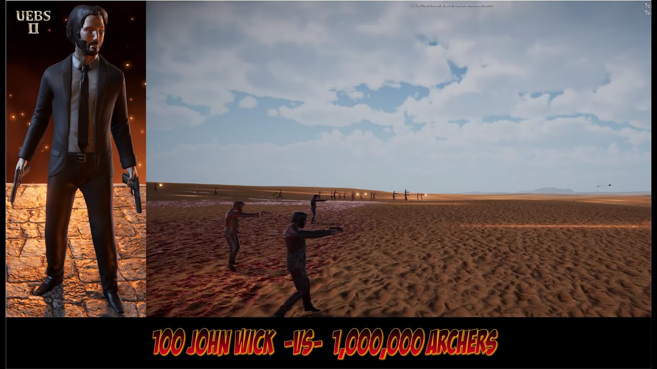 100 JOHN WICK IN ACTION VS 1,000,000 ARCHERS | Ultimate Epic Battle Simulator 2 | UEBS2