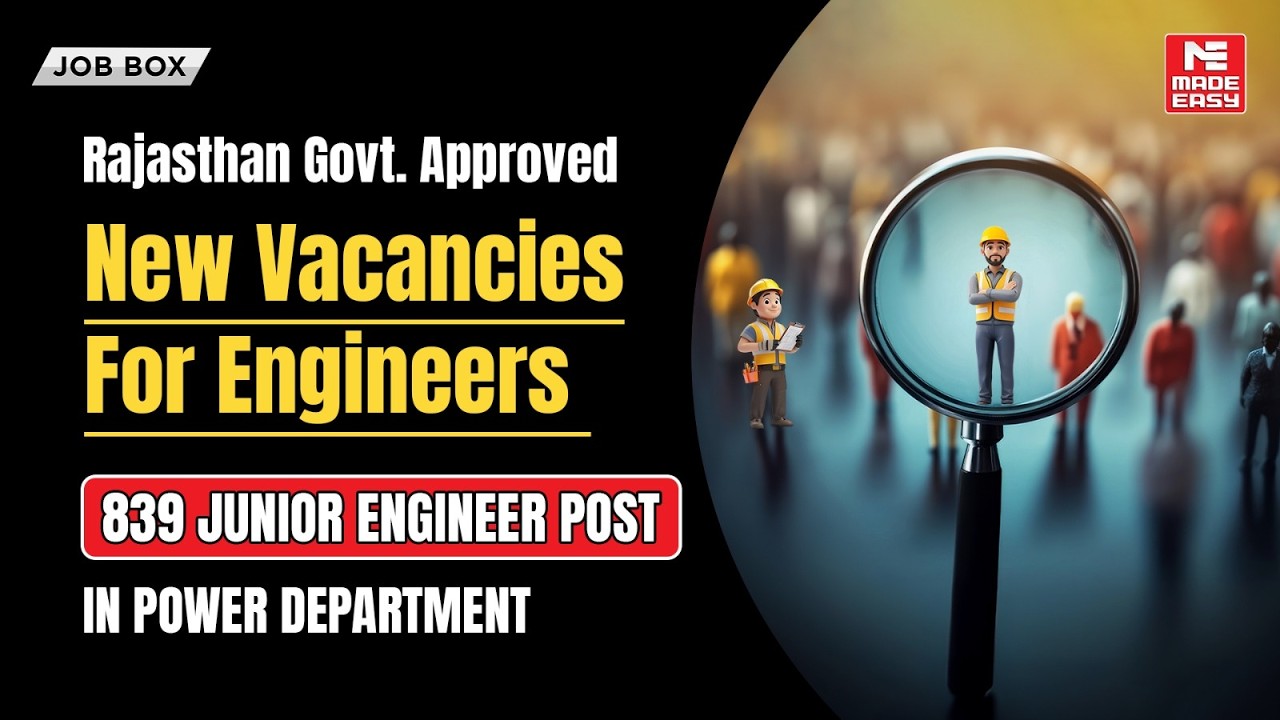 Rajasthan JE Recruitment 2026 | 839 Junior Engineer Vacancies Approved | Big Opportunity!