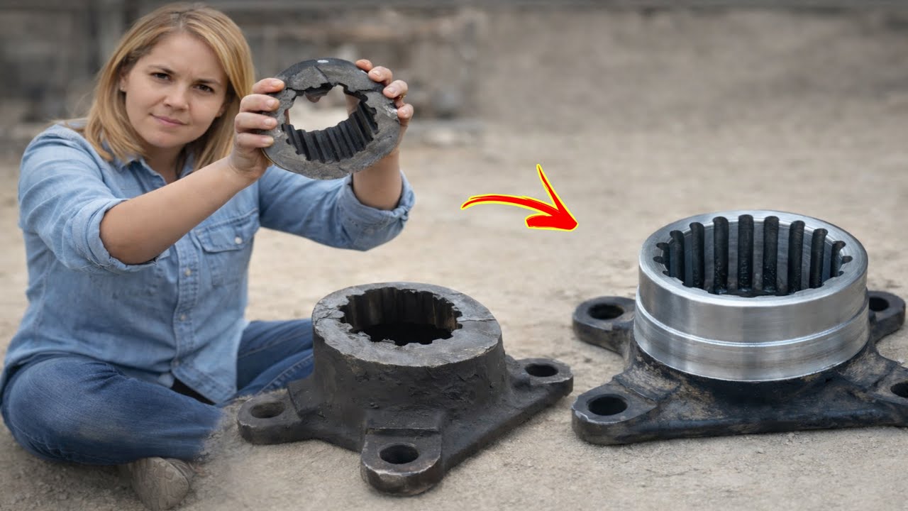 Amazing Mechanical Skill! Rebuilding a Broken Companion Flange with New Inner Teeth…