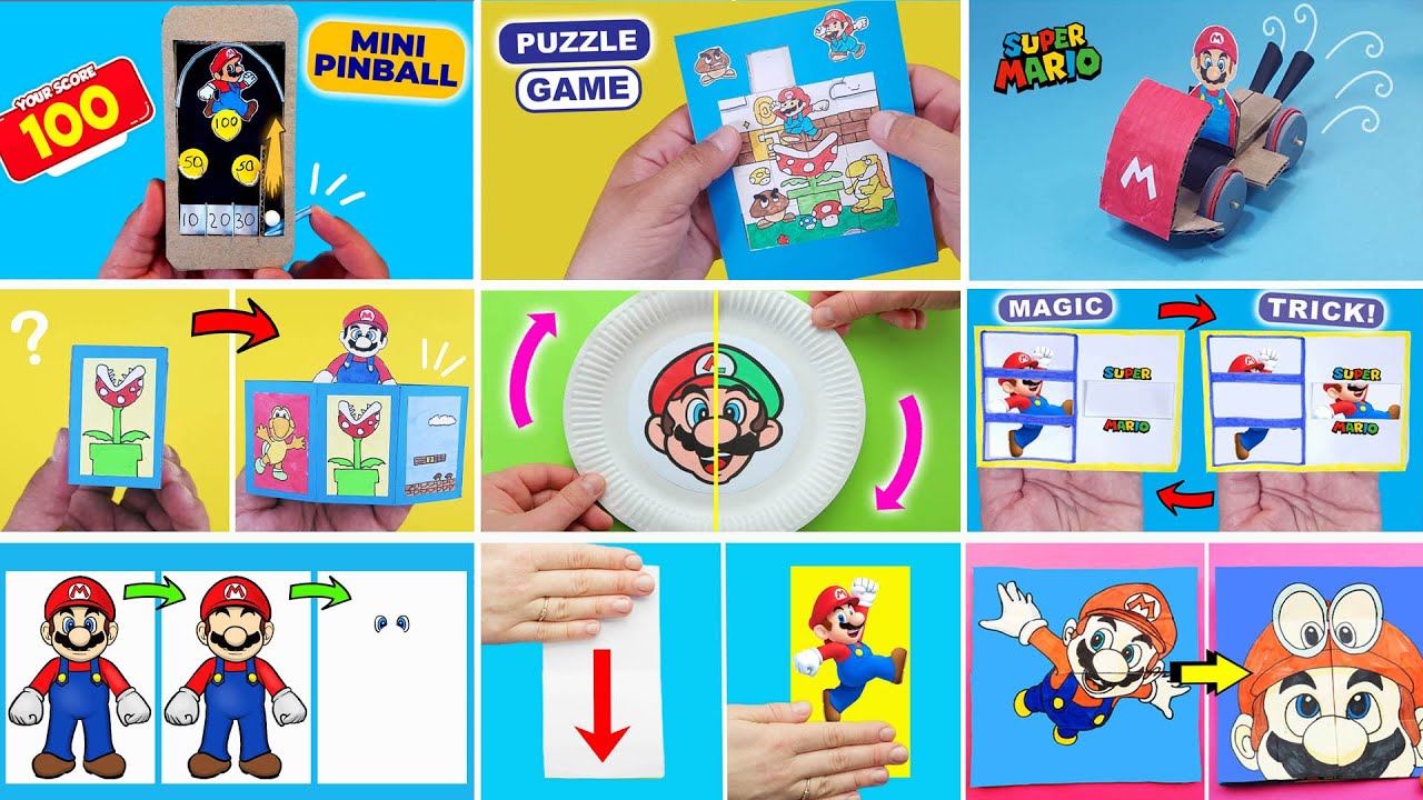 10 Cool Super Mario Paper crafts DIY. Super Mario Game from paper. How to make PAPER CRAFTS for FANS