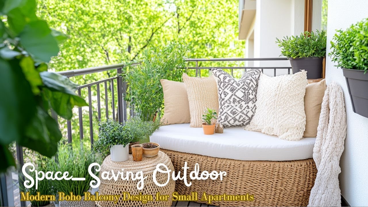 Modern Boho Balcony Design for Small Apartments  Space Saving Outdoor Decor Ideas