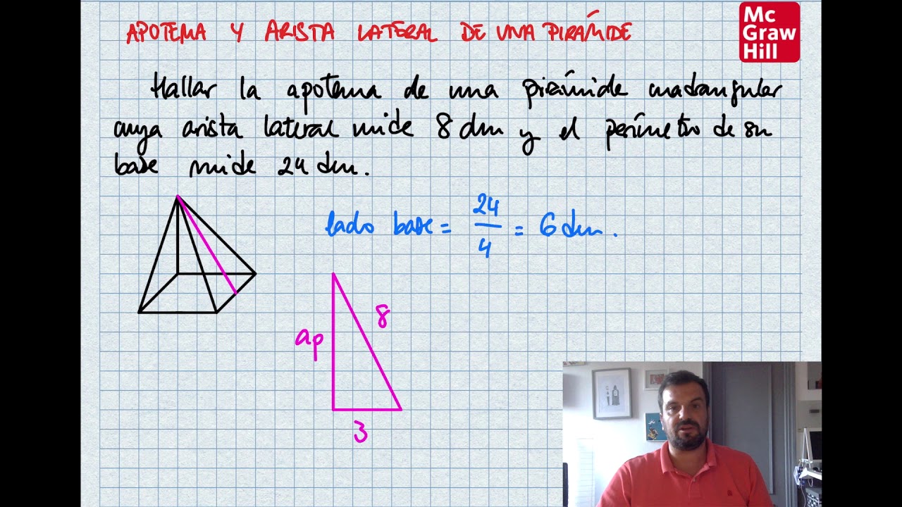Apotema y arista lateral de una pirámide