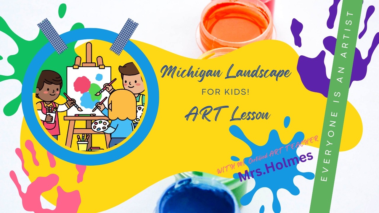 MI Landscape ART lesson for kids! @brushandbashartstudio