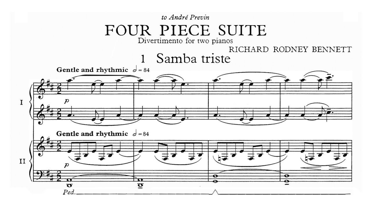 [Score] Four Piece Suite (Divertimento for 2 pianos) - Richard Rodney Bennett (1974)
