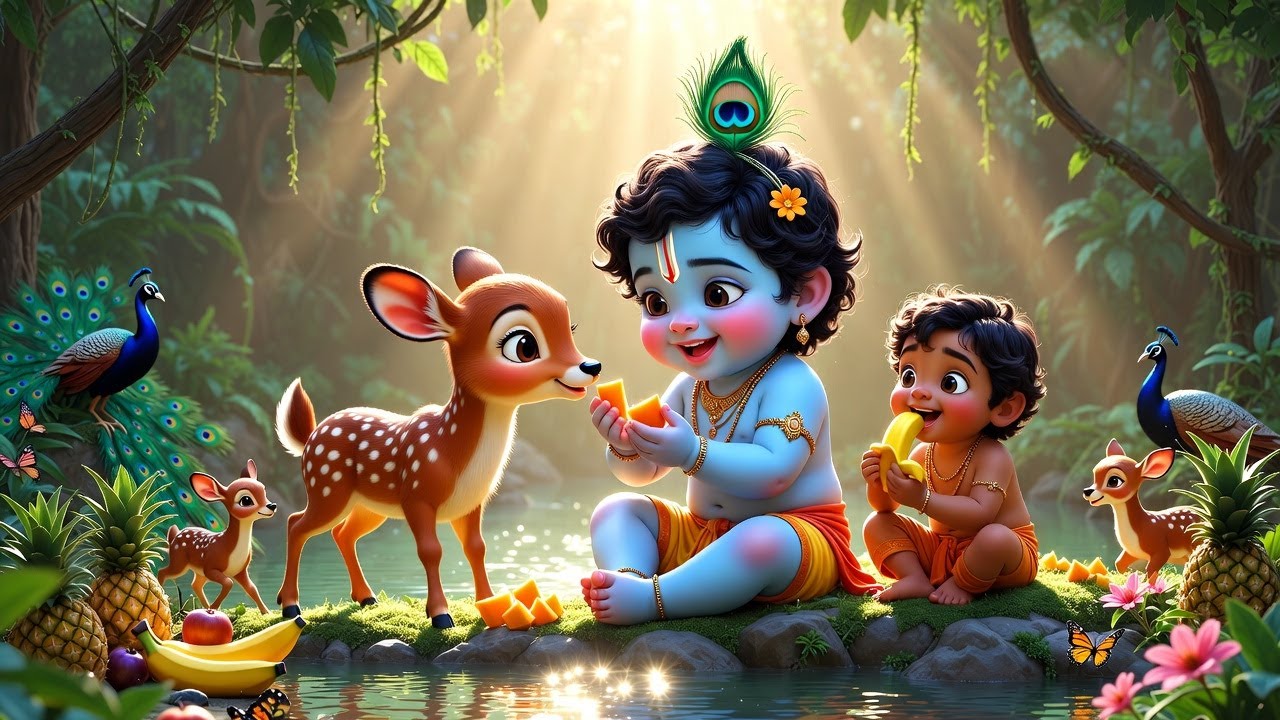 Achyutam Keshavam Krishna Damodaram अच्युतम केशवम | Popular Little Krishna Bhajan