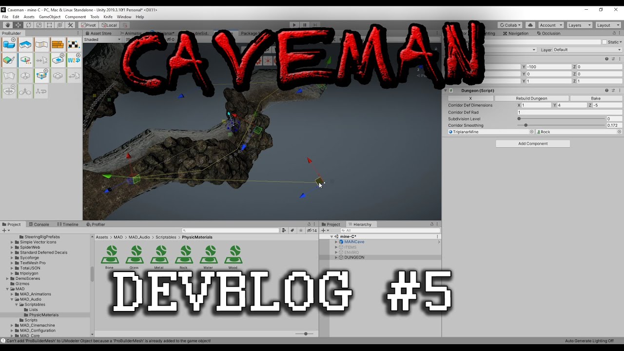 Creador Procedural de Dungeons (cuevas/minas) - DEVBLOG #5 - Caveman