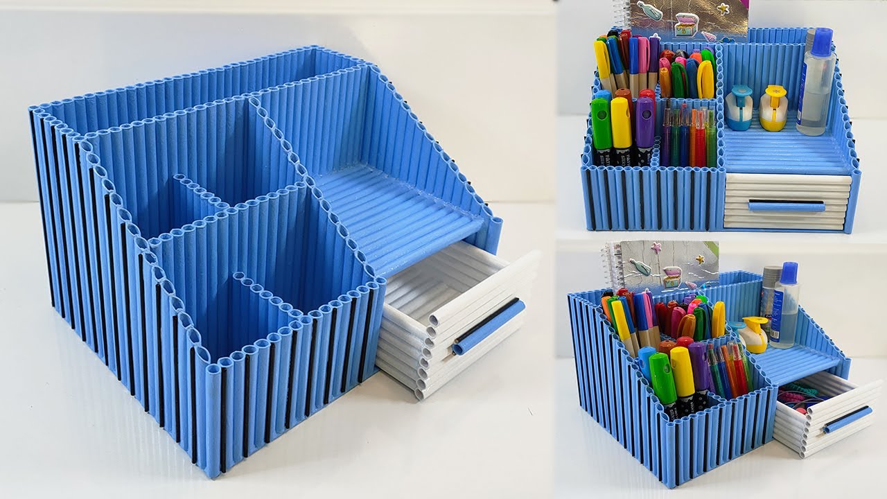 Making Desk Organizer with Waste Paper - Pen Holder Organizer - Paper Crafts - DIY Handmade