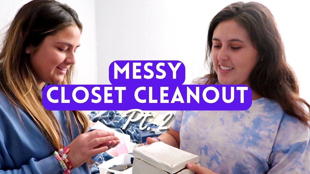 DECLUTTERING MY SISTER'S SMALL CLOSET | Tackling Messy Shelves (PT 2)